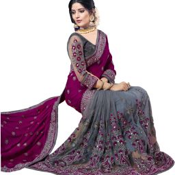Embellished Bollywood Net Saree-image-45