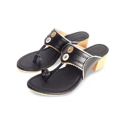 Sole House Women Black Block Heels-42