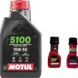 5100 4T 15W-50(1litre) +Engine flush(50ml)+Petrol system clean(50ml)COMBO Technosynthese (Semi Synthetic)-6