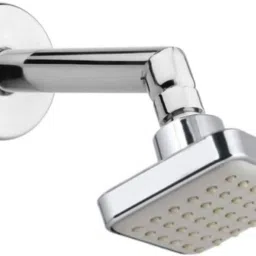 3"x3" Ivory White ABS Shower with 7"Inch S.S-304 Round Shower Arm (Set of 1) Fixed Mount-image-79