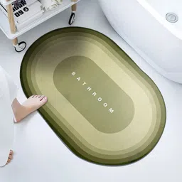 Cortina Green Printed Non-Slip Bath Mat-17