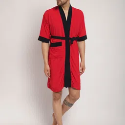 ELEVANTO Men Bath Robe-image-73