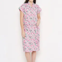 Sand Dune Women Printed Terry Cotton Bath Robe-image-27