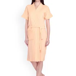 Sand Dune Women Plus Size Pure Cotton Bath Robe with Belt-picture-4