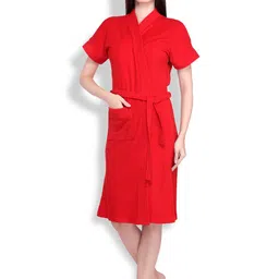 Sand Dune Women Plus Size Pure Cotton Bath Robe with Belt-picture-34