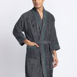 BIANCA Grey Micro Terry Ultra Soft Bath Robe-image-10
