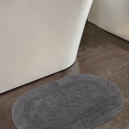 Saral Home Charcoal Grey Solid 150GSM Cotton Bath Rug-image-9