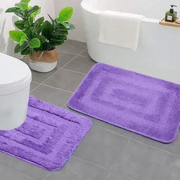 Saral Home Purple Set Of 2 Woven Rectangular Bath Rugs-8