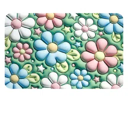 DREAM WEAVERZ Green & Blue HD Printed 400 GSM High Water Absorbent Bath Rugs image 2