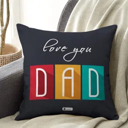 Indigifts Black & Red Love You Dad Quote Printed Pre-Filled Cushion-image-41