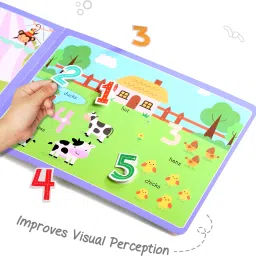 intelliskills Pick N' Stick Alphabet & Numbers Montessori Activity Book with Reusable Stickers image 3