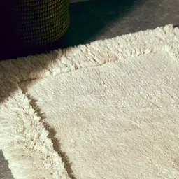 H&M White Tufted Cotton Bath Mat-45