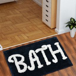 AEROHAVEN Black & White Bath 1850 GSM Anti-Skid Microfiber Bath Mat-47
