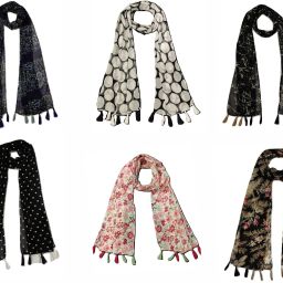 Printed Chiffon Women Multicolor Scarf, Stole, Fancy Scarf-image-21