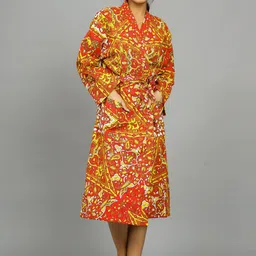 HANDICRAFT PALACE Printed Cotton Bath Robe-image-4
