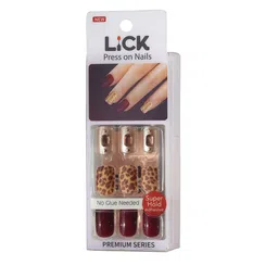 LICK 12 Pcs Artificial Reusable Press On Nail Extension with Application Kit image 1
