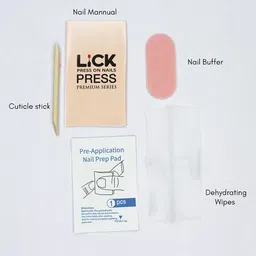LICK 12 Pcs Reusable Artificial Stick On Nail Extension with Application Kit - Shade 49 image 4