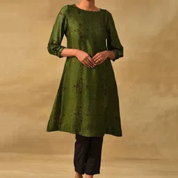 W The Folksong Collection Women Ethnic Motifs Printed Indie Prints Kurta-image-44