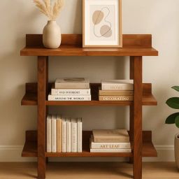 woodsworth from pepperfry Pandrup Mango Wood Book Shelf In Walnet Finish-picture-30