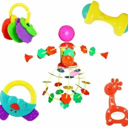 Rattles for Little Babies 4 Cute Toys with Musical Merry Go Round Toy Rattle-22