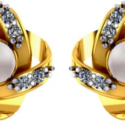 PC Chandra Jewellers Floral 3D Yellow Gold 14kt Drop Earring-image-58