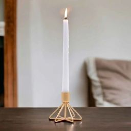 hosley Metal Taper Candle Holders Pack of 6 (Gold)-picture-45