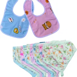 new born baby combo gift set (2 bibs - 10 langot)-16