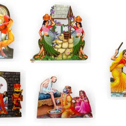 Krishna Baal Leela Set of 5 pc MDF Set For Janmashtami & Festive Decoration Decorative Showpiece - 12.5 cm-32