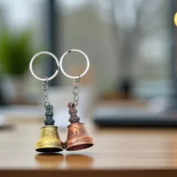 Vintage Bell Keychain for Men & Women – Metal Keyring for Bike, Car, Bag Key Chain-image-50