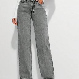 Women Flared High Rise Grey Jeans-image-125
