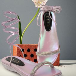 ELLE Embellished Open Toe Gladiators-66