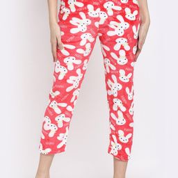 NEUDIS Women Mid-Rise Printed Fleece Lounge Pant-image-16