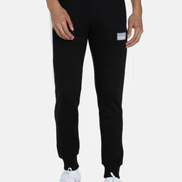Puma Men Black & White Avenir Graphic Cotton Sweatpants-image-15