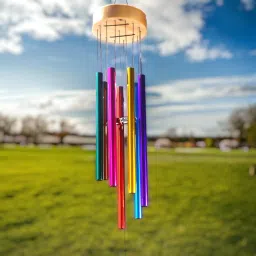 7 Multi Colour Pipes for Home Decoration Positive Energy Sound | Metal Windchime Aluminium Windchime-picture-1