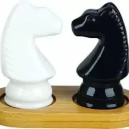Chess Horse Salt & Pepper Shaker Set with Bamboo Tray 2 Piece Sugar Shaker 130 gm-image-45