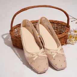 Designer Mesh Ballet Flats for Women | Comfortable Party Wear Flats Bellies For Women-image-92