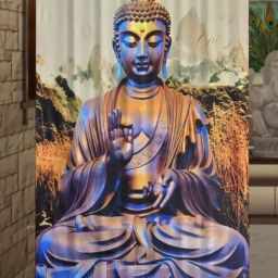 214 cm (7 ft) Polyester Room Darkening Door Curtain Single Curtain-image-5