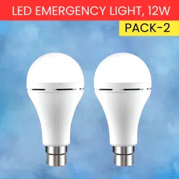 12W Rechargeable Inverter LED Bulb with Upto 4H.Power Cut Lighting Pack of_2A460 4 hrs Bulb Emergency Light-19