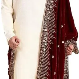 Cotton Silk Embellished Red Men Dupatta-picture-28