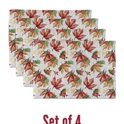 ANA 4 Pcs Green & White Printed Cotton Table Placemats image 2
