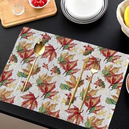 ANA 4 Pcs Green & White Printed Cotton Table Placemats image 1