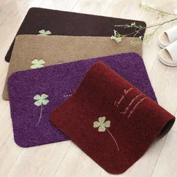 Kuber Industries Purple & Yellow Printed Microfiber Anti-Skid Doormat-27