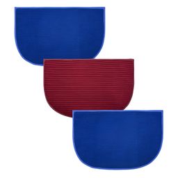 Kuber Industries Brown & Blue 3 Pieces Striped Anti-Skid D-Shaped Doormats-9