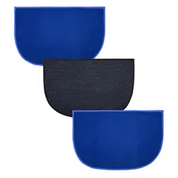 Kuber Industries Blue & Grey 3 Pieces Anti-Skid D-Shaped Doormats-image-91