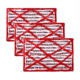 Kuber Industries 3-Pcs Red Microfiber Dust Trapper Doormats-39