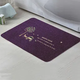Kuber Industries 4 Pcs Purple Printed Anti-Skid Doormats-43