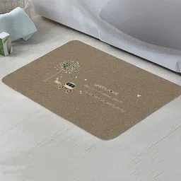 Kuber Industries Grey 4 Pieces Printed Anti-Skid Microfiber Doormats-23