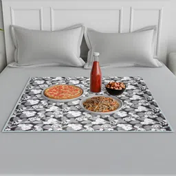 Kuber Industries Grey Floral Printed Baby Crib Mattress Protector-50