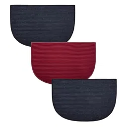 Kuber Industries Grey & Maroon 3 Pieces Anti-Skid Semi Circle-Shaped Doormats-image-80