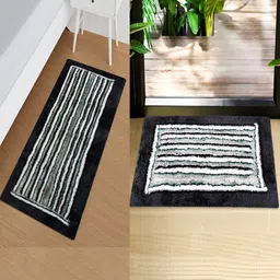 Kuber Industries Grey Striped Anti-Runner & Doormats-47